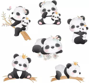 Pandan elämä Villieläintarrat - Tenstickers