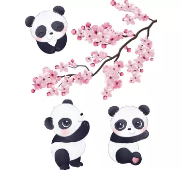 Vauva pandat keväällä Villieläintarrat - Tenstickers