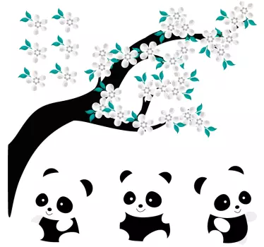 Panda kukka taustakuva kissatarra ja koiratarra - Tenstickers