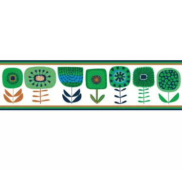 Koristereunus tarra tyylitelty kukkakuosi - Tenstickers