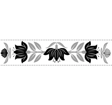 Kasvi-aiheinen koristereunus tarra - Tenstickers