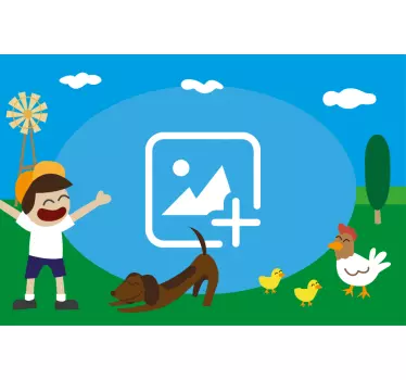 Leikkisä maatilamaisema seinätarra lastenhuone - Tenstickers