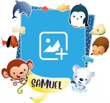 Leikkisä eläinkehysseinätarra lastenhuone - Tenstickers