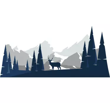 Peura kuvan keskellä luontotarra - Tenstickers