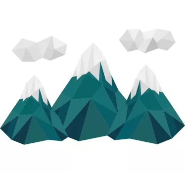 Geometriset vuorenhuiput luontoaiheinen seinätarra - Tenstickers