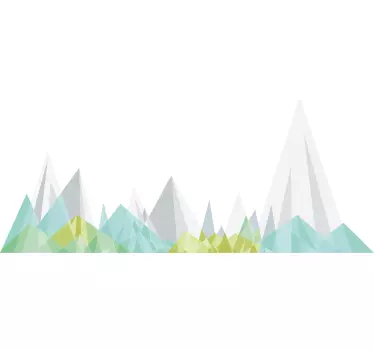 Geometrinen vuoristomaisema seinätarra - Tenstickers