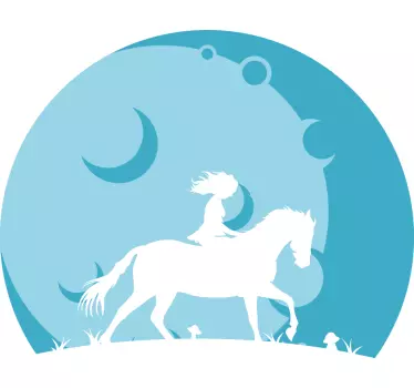 Tyttö hevonen Seinätarrat - Tenstickers