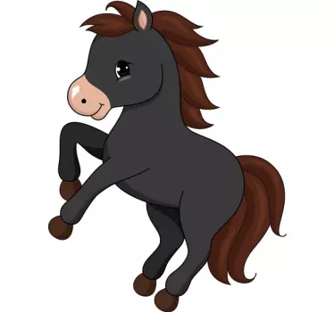 Pieni musta hevonen Seinätarrat - Tenstickers