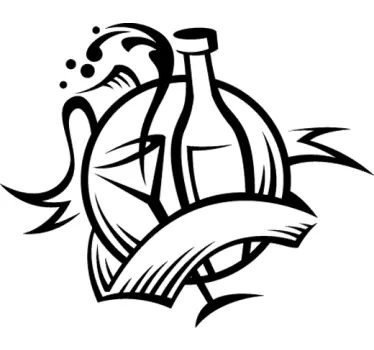Viini cocktail juoma tarra - Tenstickers