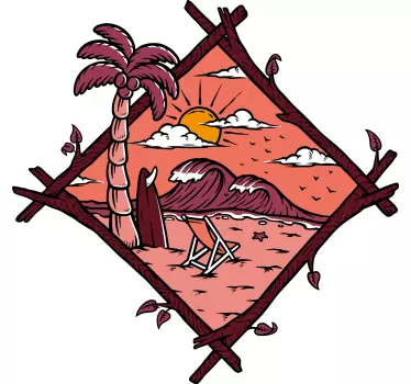 Trooppinen ranta-aiheinen seinätarra - Tenstickers