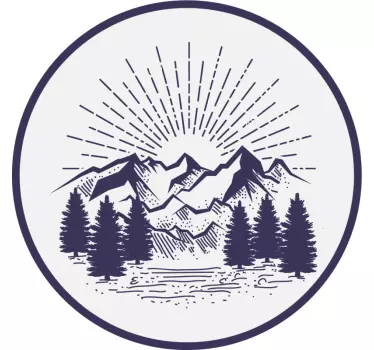 Vuoristomaisema kehäluontoaiheinen seinätarra - Tenstickers