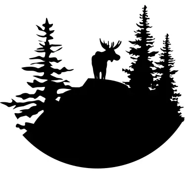 Vuori siluetti hirvi luontotarra - Tenstickers