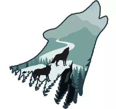 Luontoaiheinen seinätarra vuoristohaukka kohtaus - Tenstickers