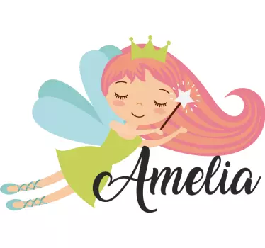 Seinätarra lastenhuoneen lentävä keijuprinsessa - Tenstickers