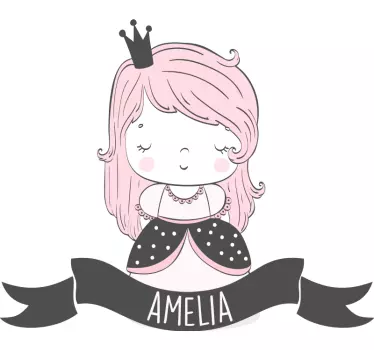 Söpö prinsessasuunnittelu seinätarra lastenhuone - Tenstickers