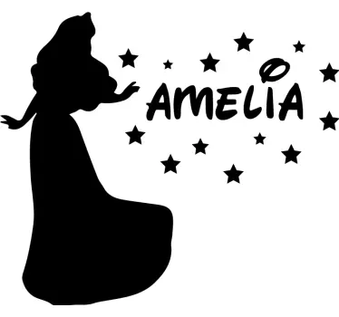 Prinsessan siluetti seinätarra lastenhuone - Tenstickers