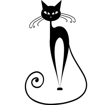 Kurvikas whisker kissan seinä tarra - Tenstickers