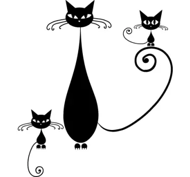 Kissaperheen lapset -tarra - Tenstickers