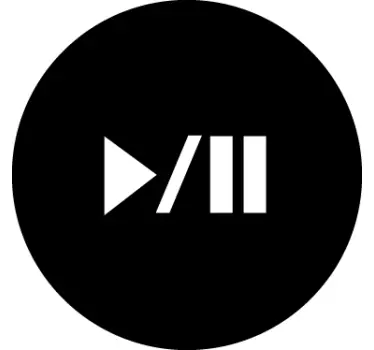 Toista / tauko-painikkeen kannettava tietokone tarra - Tenstickers