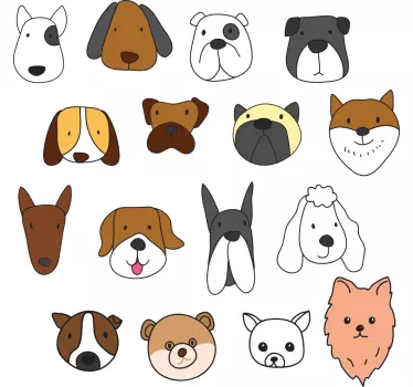 Leikkisät lemmikkikasvotkissatarra ja koiratarra - Tenstickers