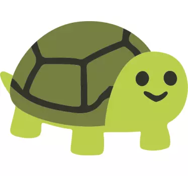 Hauska hymyilevä kilpikonna sarjakuva tarra lemmikki - Tenstickers
