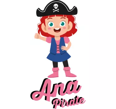 Piraatti-teemainen hahmo seinätarra lastenhuone - Tenstickers