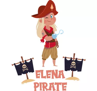 Seinätarra lastenhuone merirosvoteemalla - Tenstickers