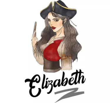 Pirate girl seinätarra lastenhuoneeseen - Tenstickers