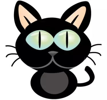 Musta kissa läppäritarra - Tenstickers
