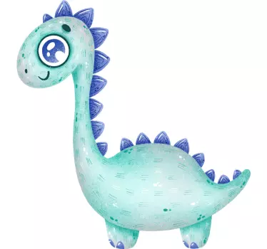 Söpö pieni vaaleansininen dinosaurus seinätarra lastenhuone - Tenstickers