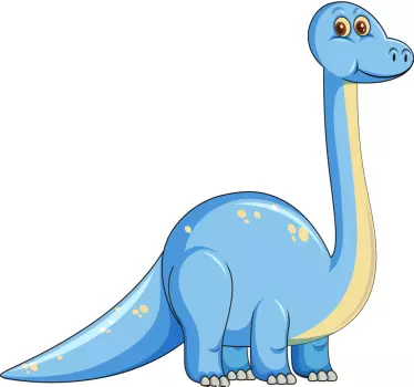 Söpö sininen dinosaurus, jossa on beige täplä seinätarra lastenhu - Tenstickers