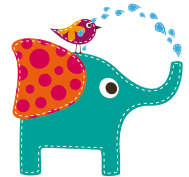 Leikkisä elefanttiskenaario villieläintarra - Tenstickers