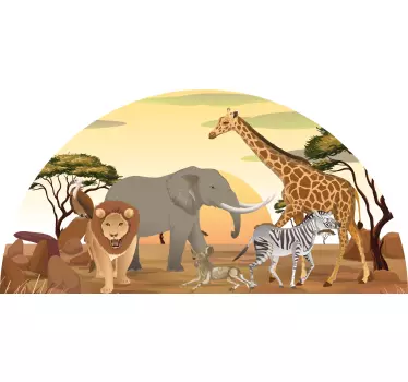 Afrikkalaiset eläimet, joissa on kasveja Villieläintarrat - Tenstickers