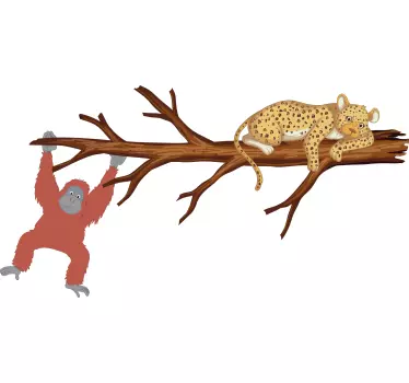 Apinat jahtaavat leopardia Villieläintarrat - Tenstickers