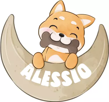 Iloinen pentu luu kädessä seinätarra lastenhuone - Tenstickers