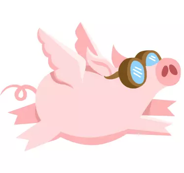 Lentävä Possu Seinätarra - Tenstickers