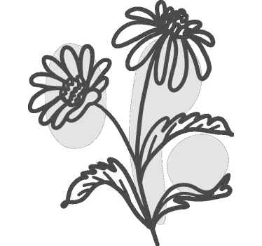 Tyylikäs kukka-design kasvitarra - Tenstickers