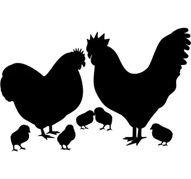 Kana ja kukko perhe lintutarrat - Tenstickers