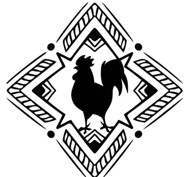 Tyylitelty kukko tunnusmaatilan eläintarra - Tenstickers