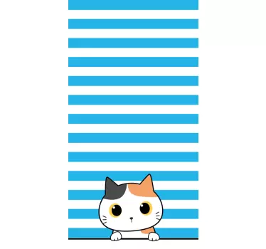 Värikäs kurkistava kissa Ikkunatarra - Tenstickers