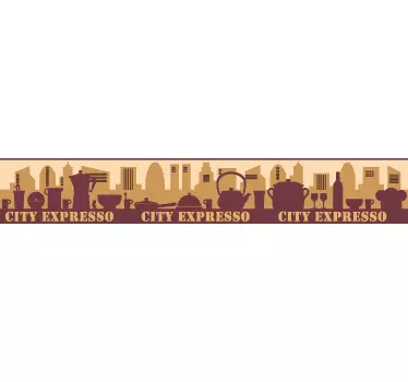 Kaupungin expresso-laatta tarra - Tenstickers