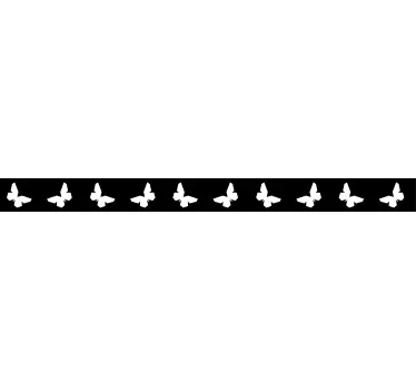 Perhoskuvioinen koristereunus tarra - Tenstickers