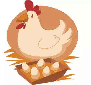 Lasten kanan ja munien seinä tarra - Tenstickers