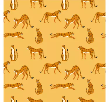 Graafinen kuvio keltaisista leopardeista Kalustetarra - Tenstickers