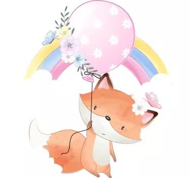 Kettu roikkuu ilmapallolla eläintarrat - Tenstickers
