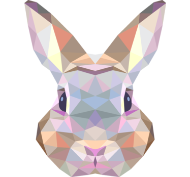 Geometrinen pupu sisustustarra olohuoneeseen - Tenstickers
