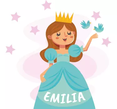 Sininen prinsessa nimeltä seinätarra lastenhuone - Tenstickers