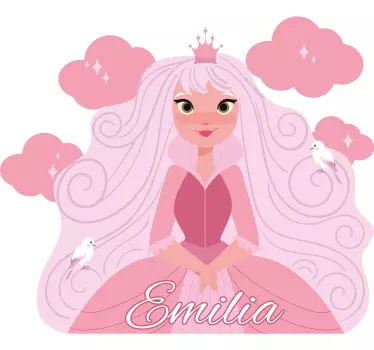 Prinsessahahmon mukauttaminen seinätarra lastenhuone - Tenstickers
