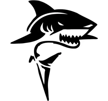 Yksivärinen hai seinätarra - Tenstickers