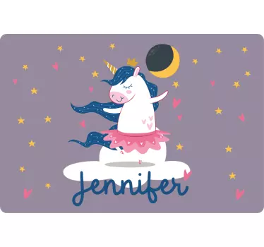 Ballerina yksisarvinen pilvessä Läppäritarrat - Tenstickers